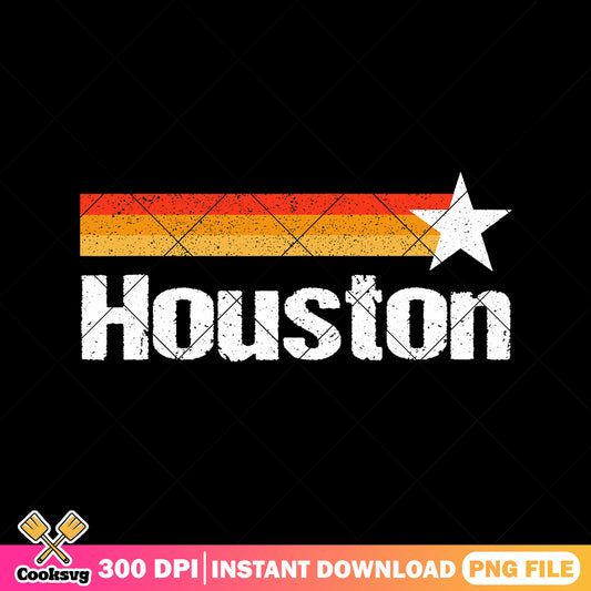 Vintage Houston Texas design png, texas houston png, houston strong png