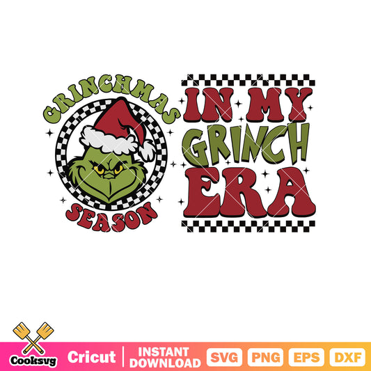 Vintage In My Grinch Era Santa Claus SVG Digital File, vintage grinch svg, in my grinch era svg