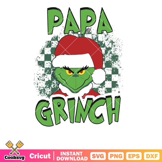 Vintage Papa Grinch Christmas Hat svg, christmas hat svg, vintage grinch svg