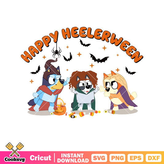 Vintage bluey happy heelerween svg, bluey friends​ svg, halloween kills​ svg