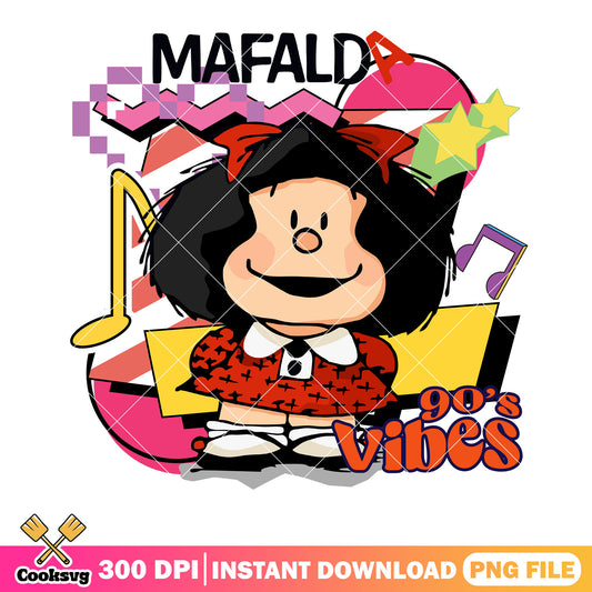 Vintage cartoon vibes png, Mafalda 90s vibe png, abstract shapes png