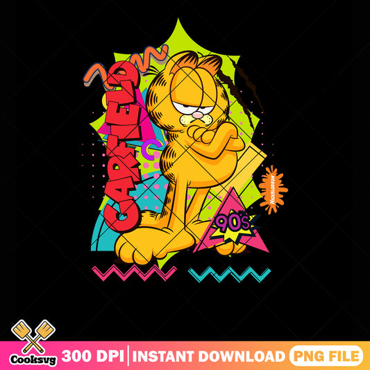 Vintage comic png png, Garfield 90s style png, Retro cartoon png
