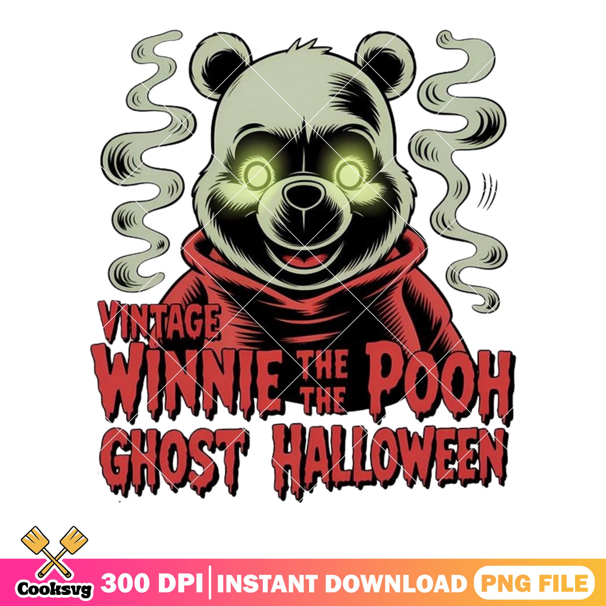 Vintage winnie pooh png, disney halloween png, ghost hallowen png