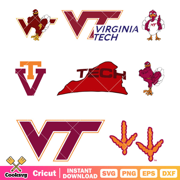 Virginia Tech Hokies Ncaa logo bundle svg, Virginia Tech Hokies svg ...