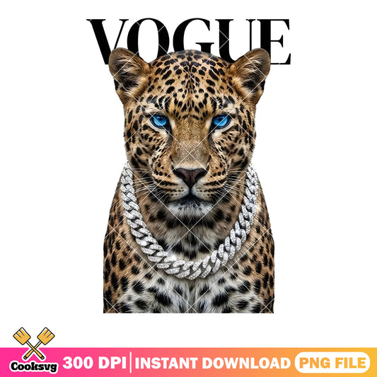 Vogue and Leopard png, glam magazine png, leopard png