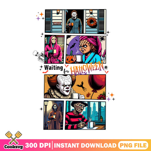 Waiting For Halloween Horror Characters PNG, Halloween PNG, Horror Movie PNG