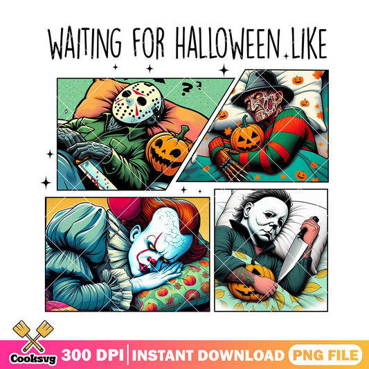Waiting halloween like png, scary killers png, halloween colors png