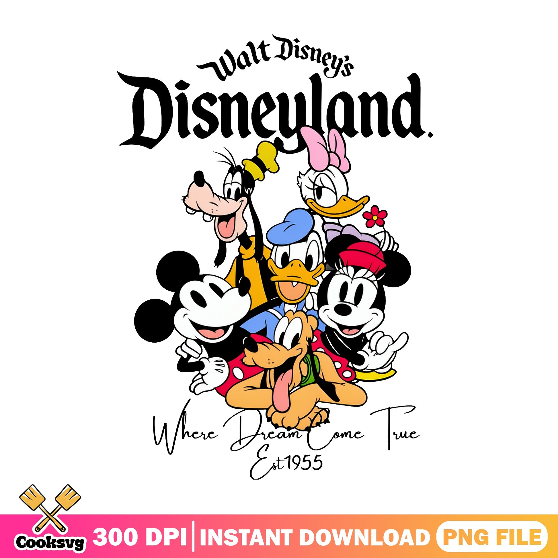 Walt Disney Disneyland Characters PNG, Mickey And Friends PNG, Disney Trip PNG