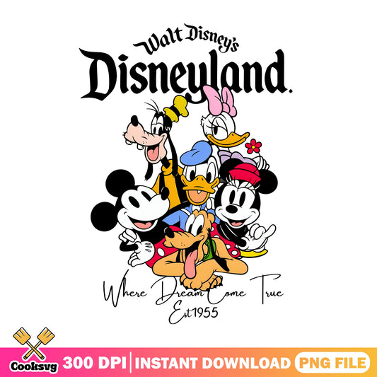 Walt Disney Disneyland Characters PNG, Mickey And Friends PNG, Disney Trip PNG