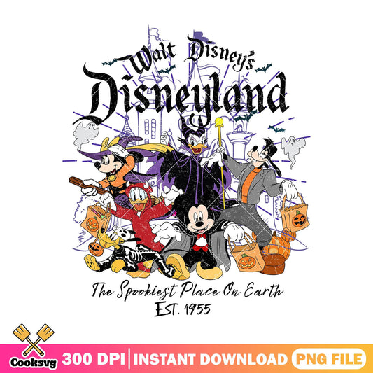 Walt disney's disneyland png, halloween png, mickey friends png