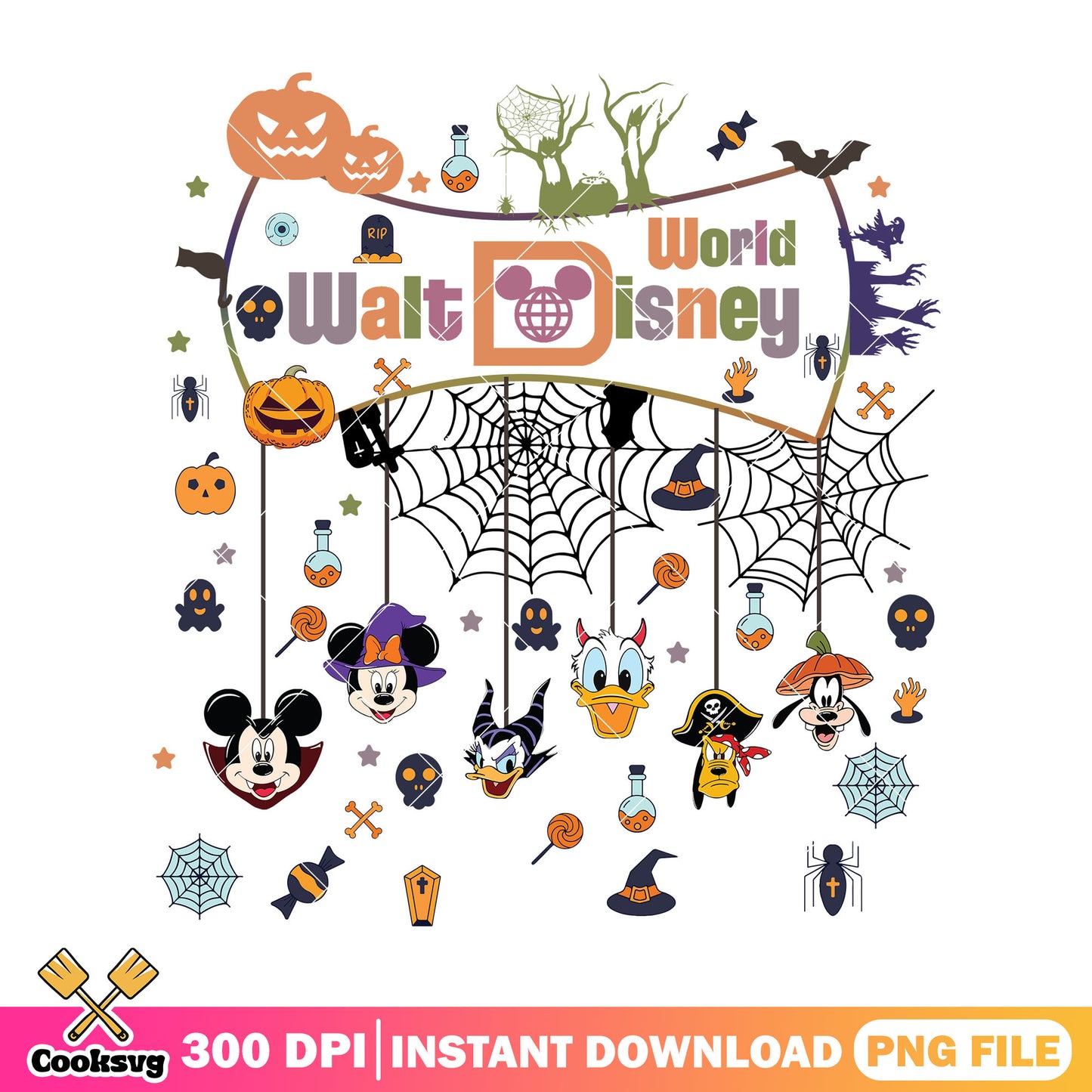 Walt disney halloween spirit png, halloween town png, disney plus png
