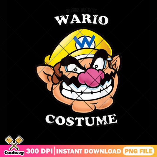 Wario super mario smile png, nintendo art png, wario costume png