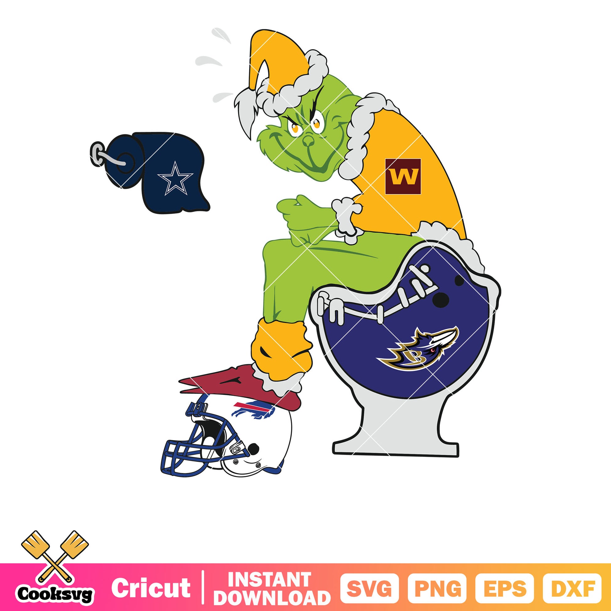 Washington Commanders Best svg nfl svg, grinch sitting on toilet svg, nfl football svg