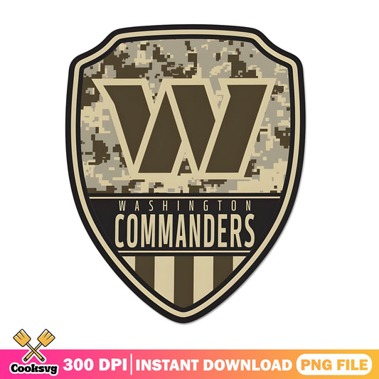 Washington Commanders Camo Shield PNG, NFL Football PNG, Military PNG