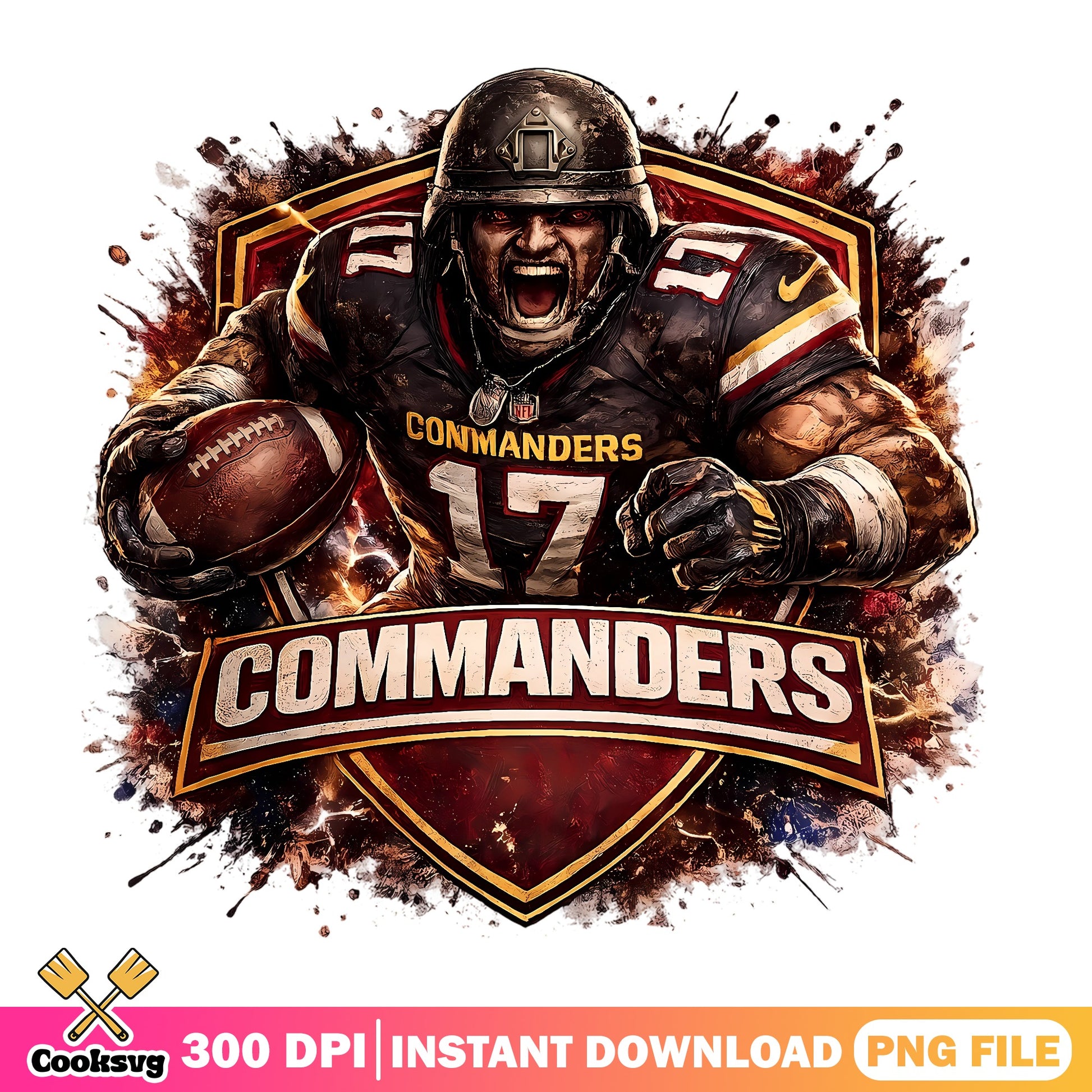Washington Commanders PNG, NFL Football Player Design, Sports PNG