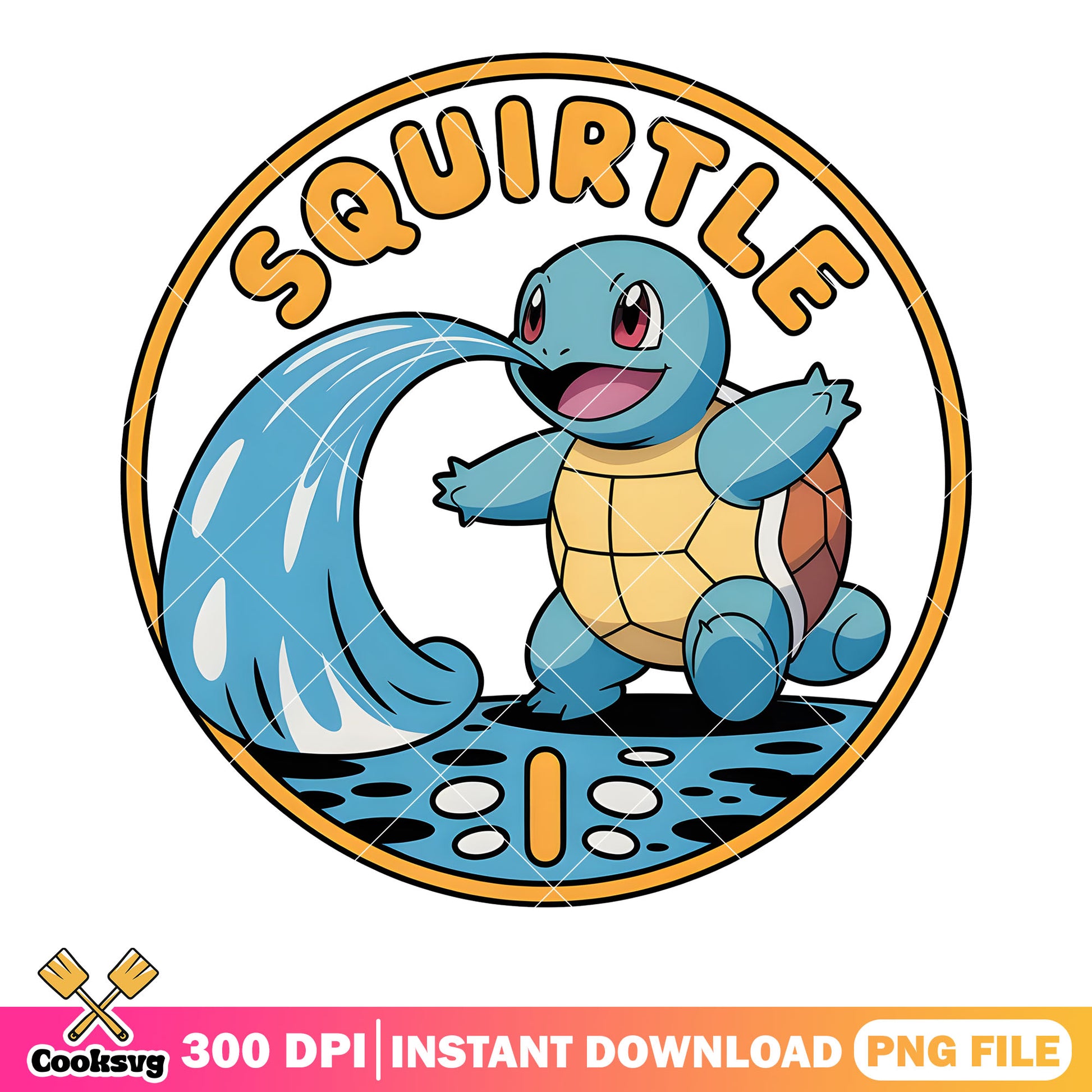 Water squitle circle poster png, pokemon squirtle png, nintendo switch png