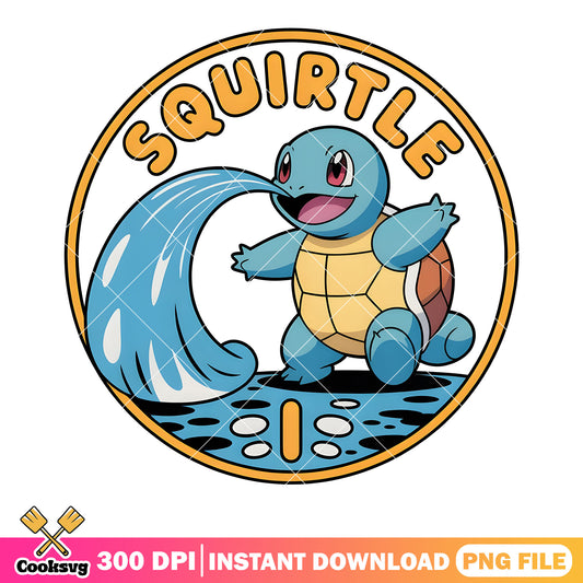 Water squitle circle poster png, pokemon squirtle png, nintendo switch png