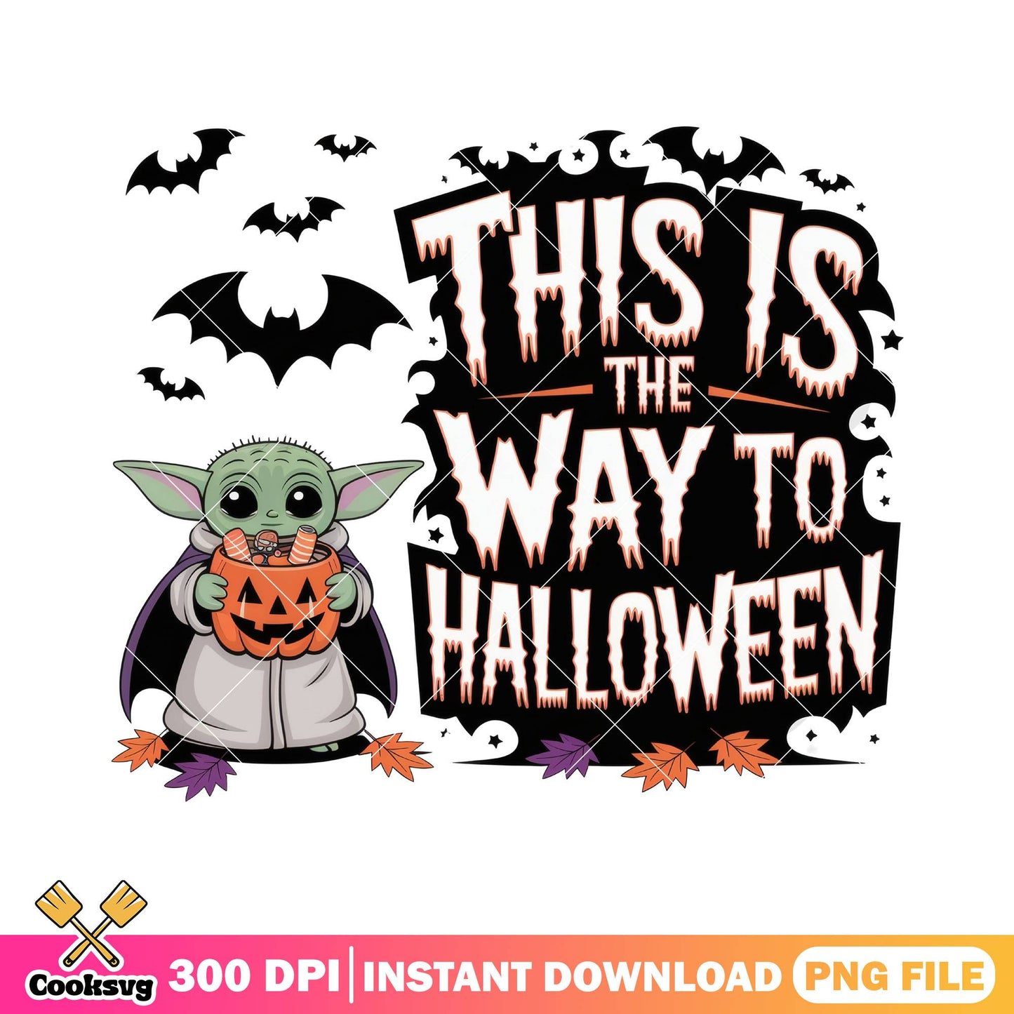 Way to halloween yoda png, happy halloween png, star wars​ png