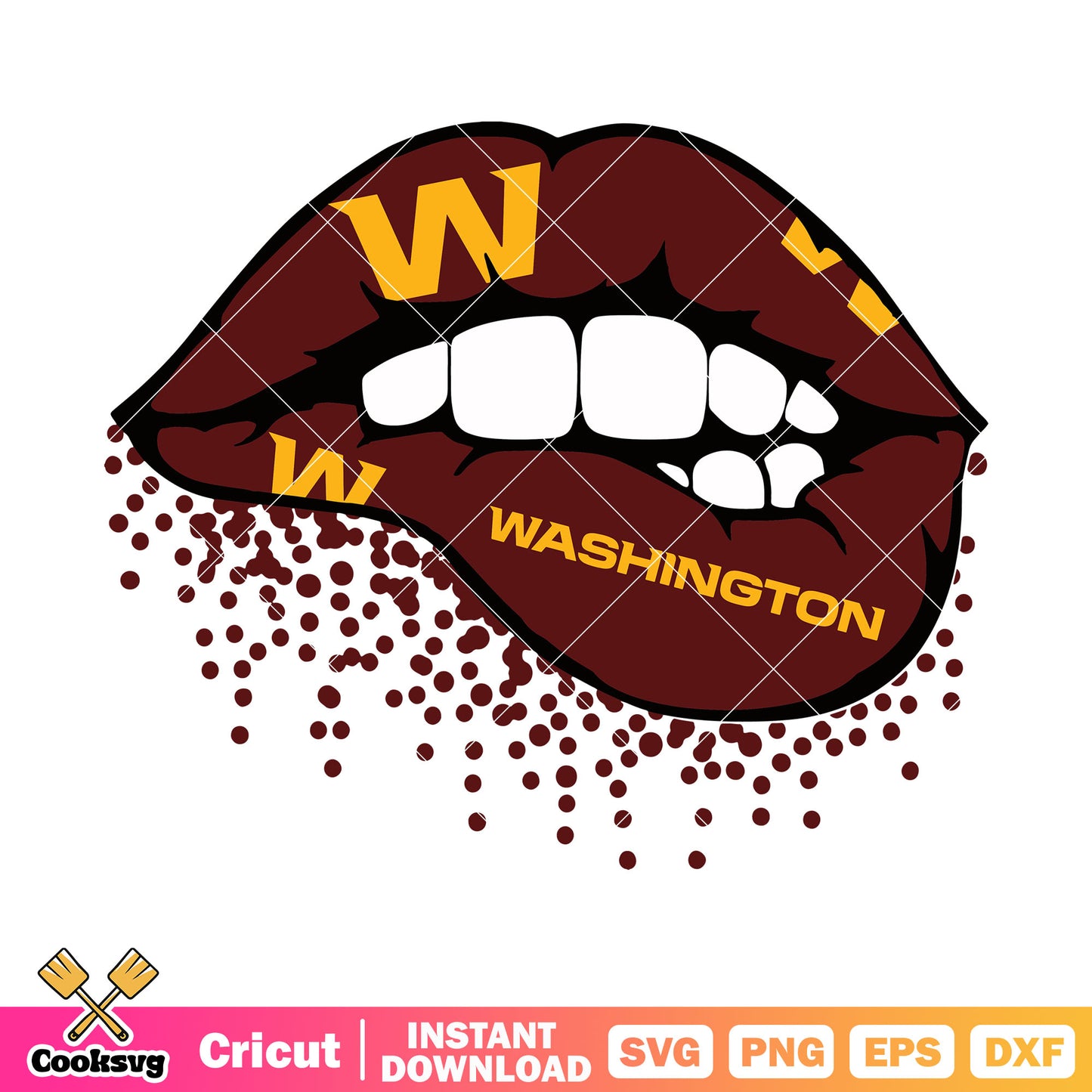 W bite sexy love svg, washington redskin svg, east division svg
