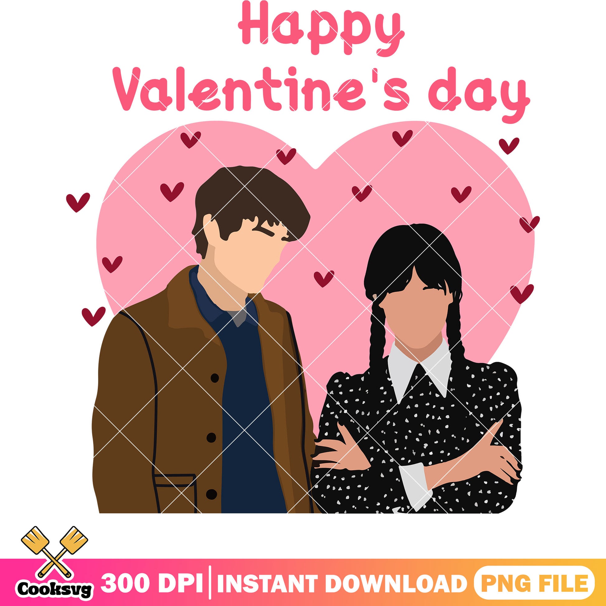 Wednesday Couple happy valentines day png, happy valentine day png, Wednesday movie png