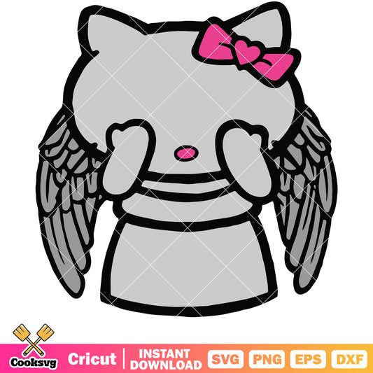 Weeping angel hello kitty svg, hello kitty svg, sanrio cartoon svg