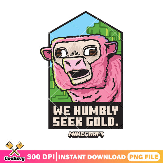 We humbly seek gold png, sheep minecraft​ png, minecraft movie sheep png