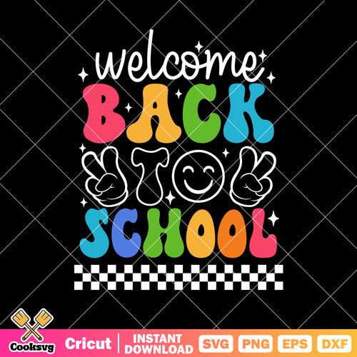 Welcome back to school icon smile svg, back to school svg, icon smile svg