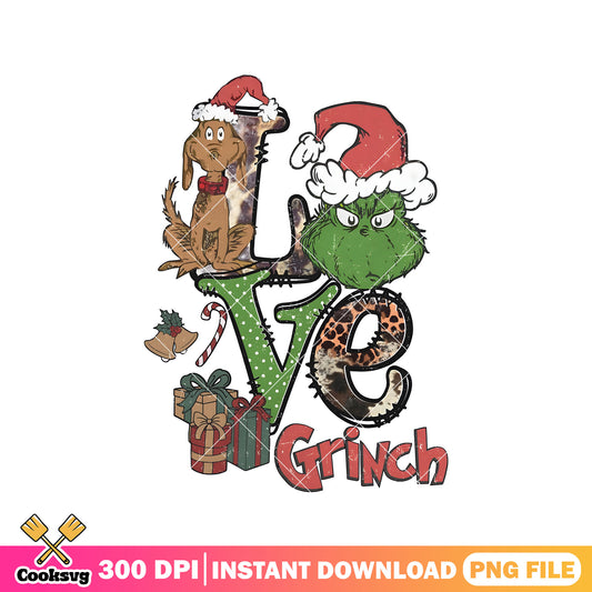 We love grinch christmas png file, merry grinchmas png, the grinch png