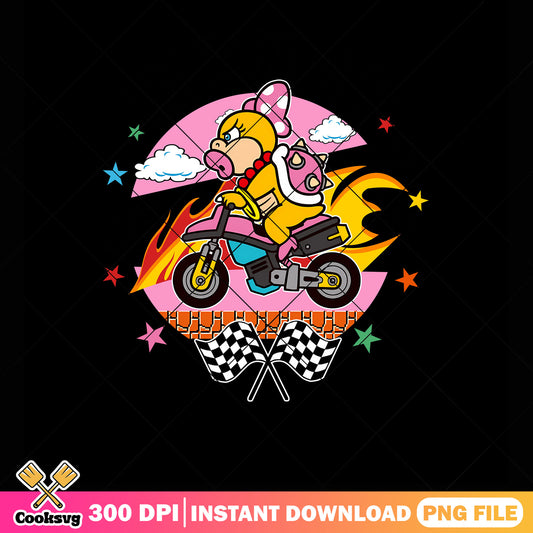Wendy fire racing kart png, mario video game png, nintendo swich png