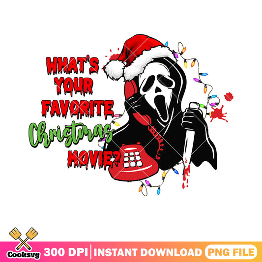 What your favorite christmas movie png, scream png, ghost face png
