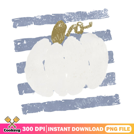 White Pumpkin Stripe Fall PNG, Autumn Pumpkin PNG, Halloween PNG