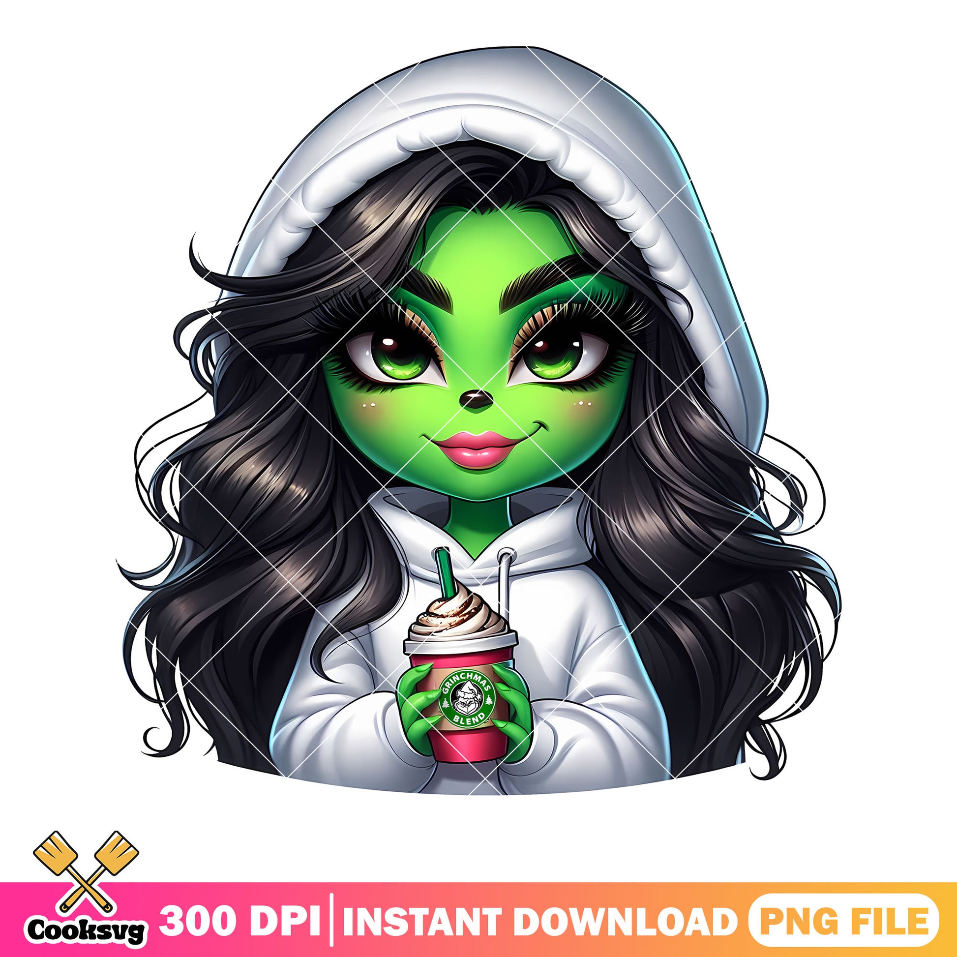 White christmas girl png, merry xmas png, the grinch png