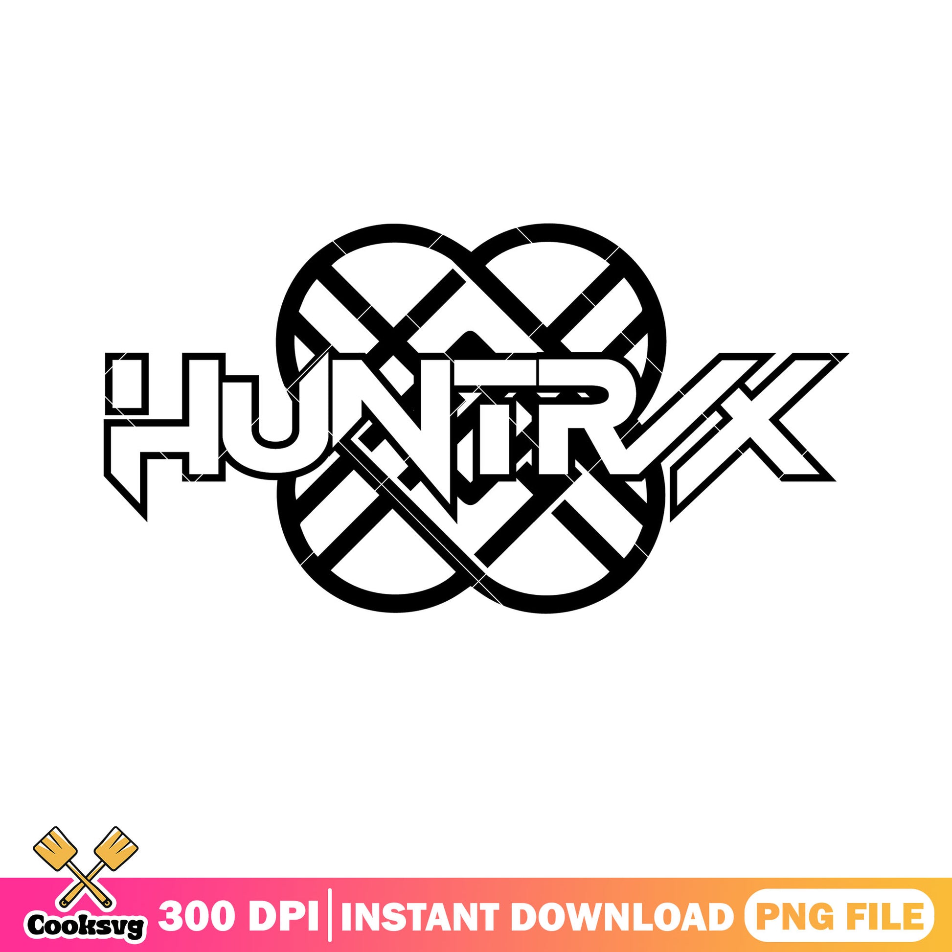 White logo huntix png, kpop white logo png, huntrix kpop png