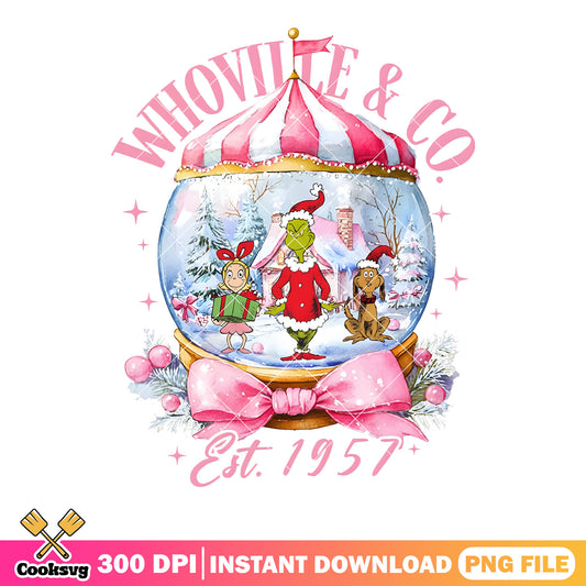 Whoville and co est 1957 png, the grinch png, max the dog png