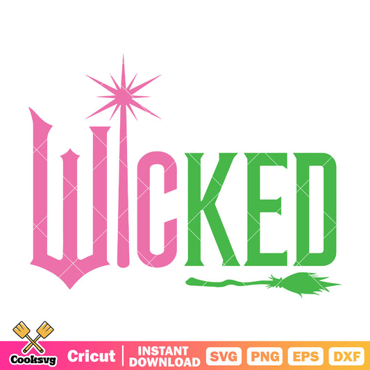 Wicked movie logo design svg, wicked movie logo​ svg, wicked movie svg