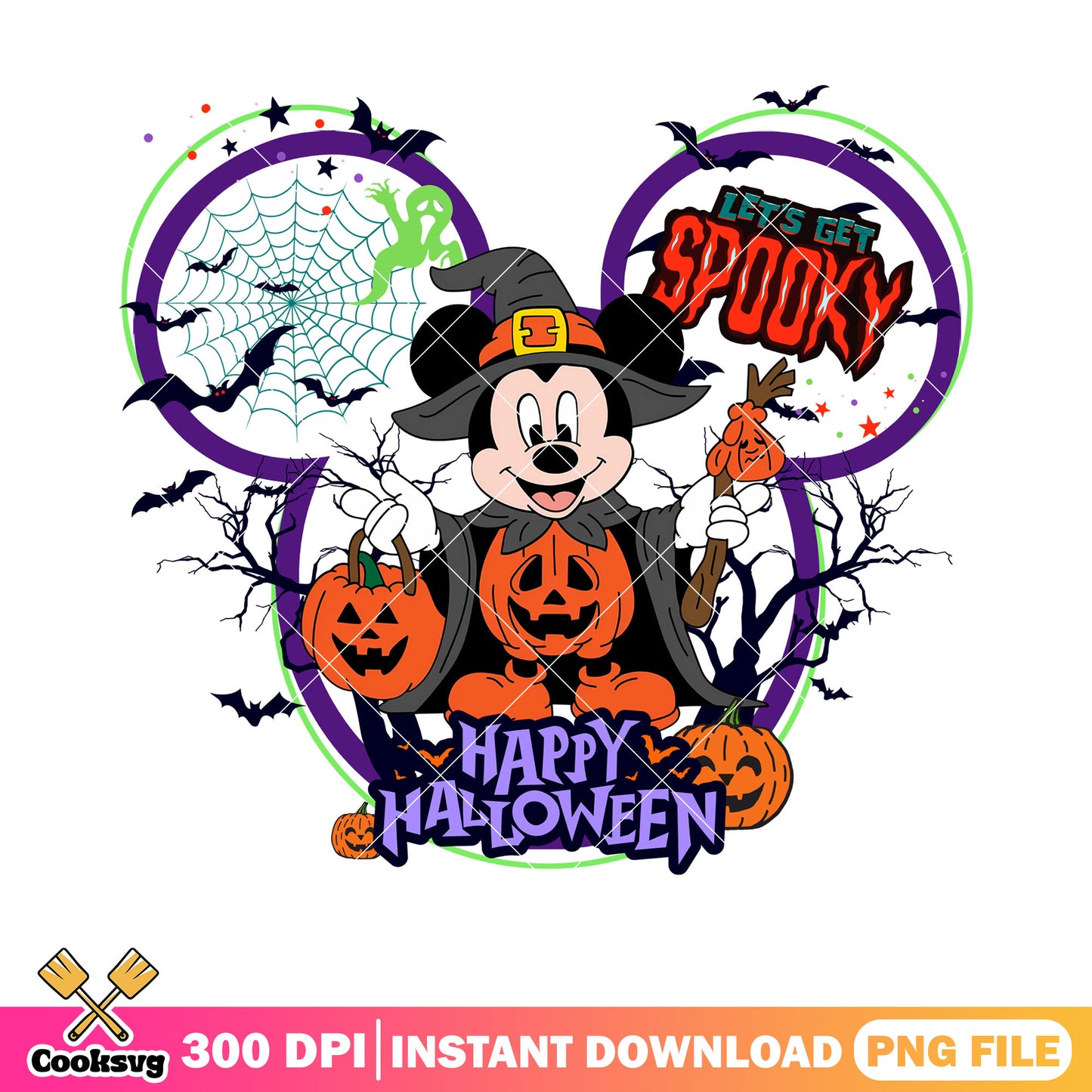 Wicker pumpkin costume png, scary halloween png, mickey mouse png