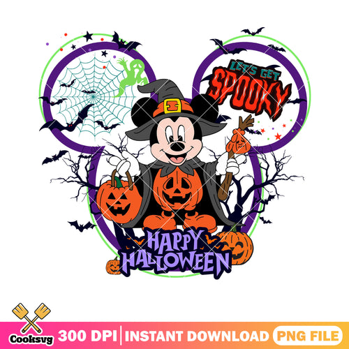Wicker pumpkin costume png, scary halloween png, mickey mouse png