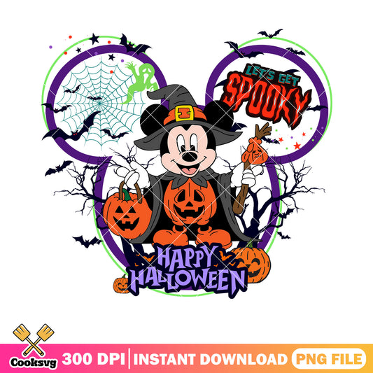 Wicker pumpkin costume png, scary halloween png, mickey mouse png