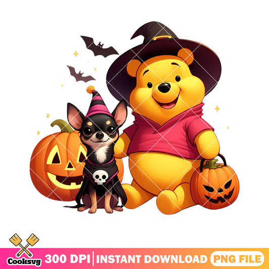 Wicker pumpkin piglet and pooh png, disney halloween png, trick or treat png 