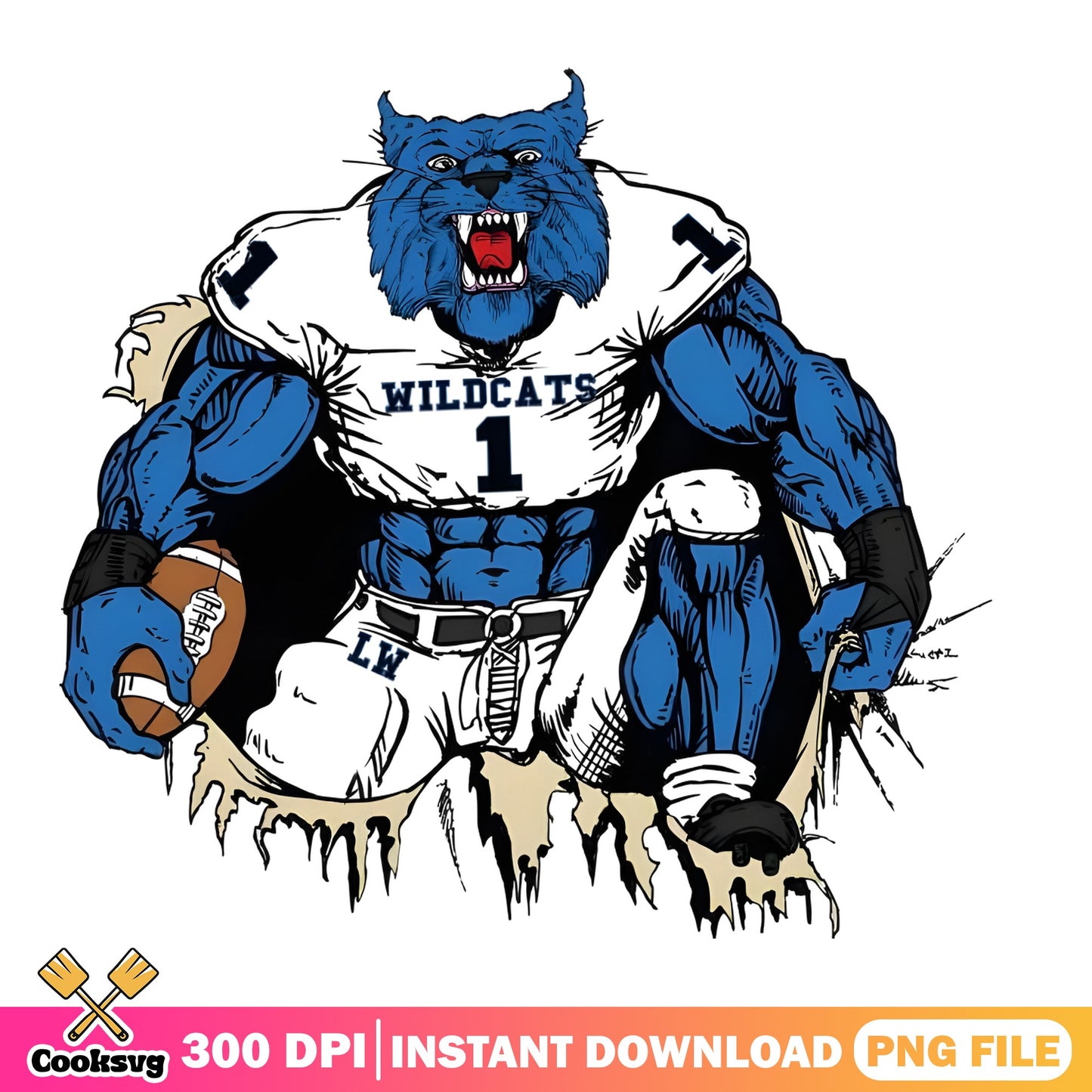 Wildcats Football Mascot PNG, Sports Team Clipart, Football PNG