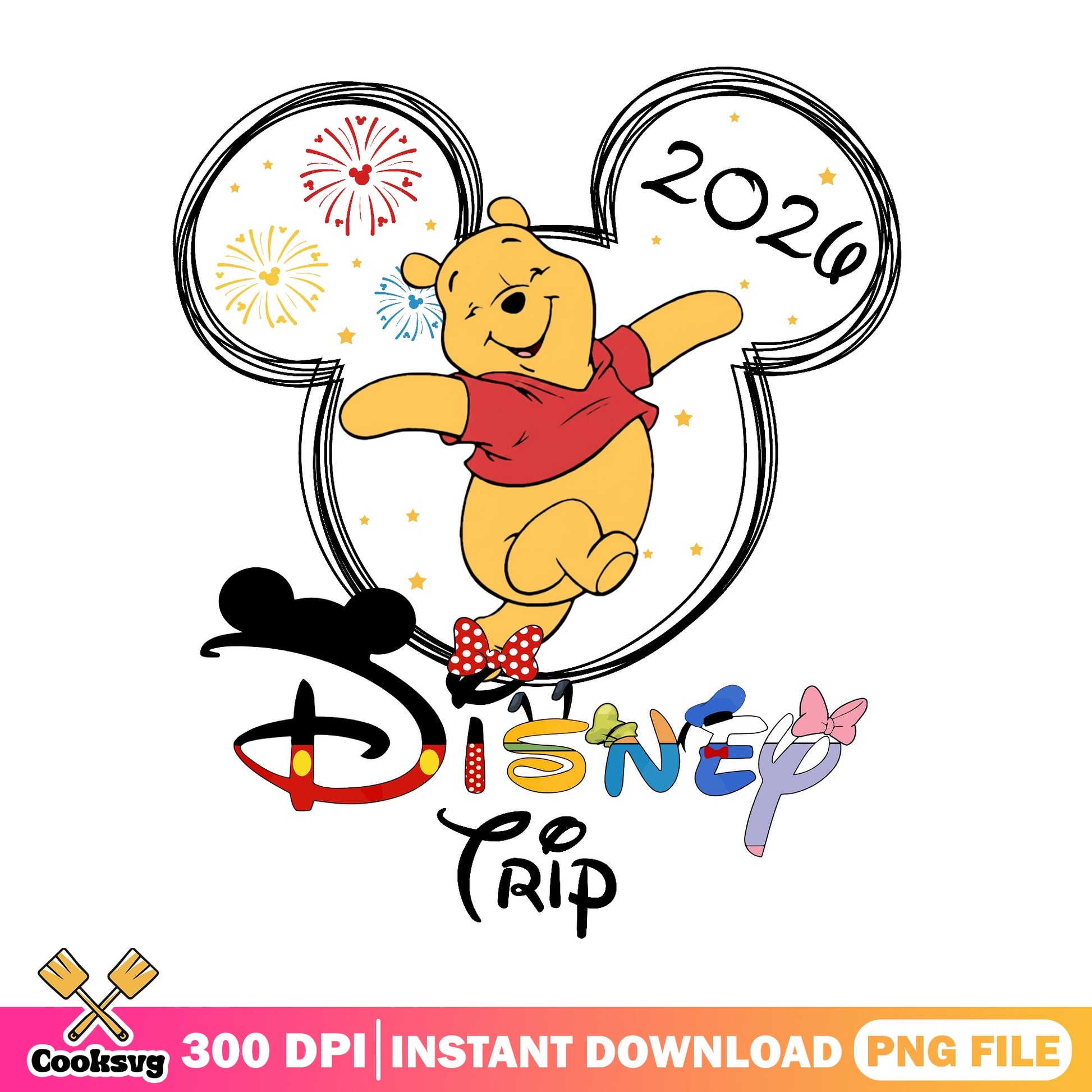 Winnie The Pooh Disney Trip 2026 PNG, Disney Vacation PNG, Mickey PNG