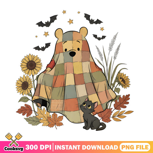 Winnie The Pooh Halloween Ghost PNG, Disney Fall PNG, Spooky PNG