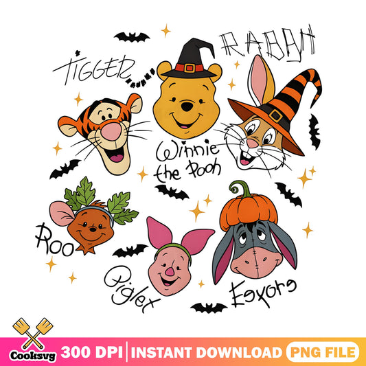 Winnie The Pooh Halloween PNG, Disney Friends PNG, Halloween PNG