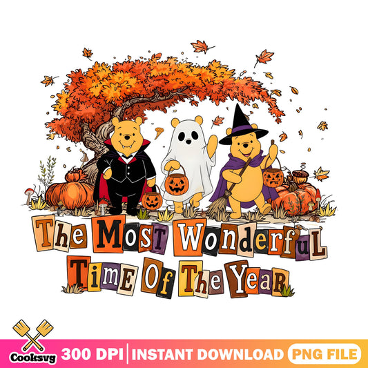 Winnie The Pooh Halloween PNG, Disney Halloween PNG, Fall PNG