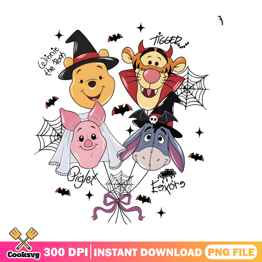 Winnie The Pooh Halloween PNG, Disney Halloween PNG, Pooh Friends PNG