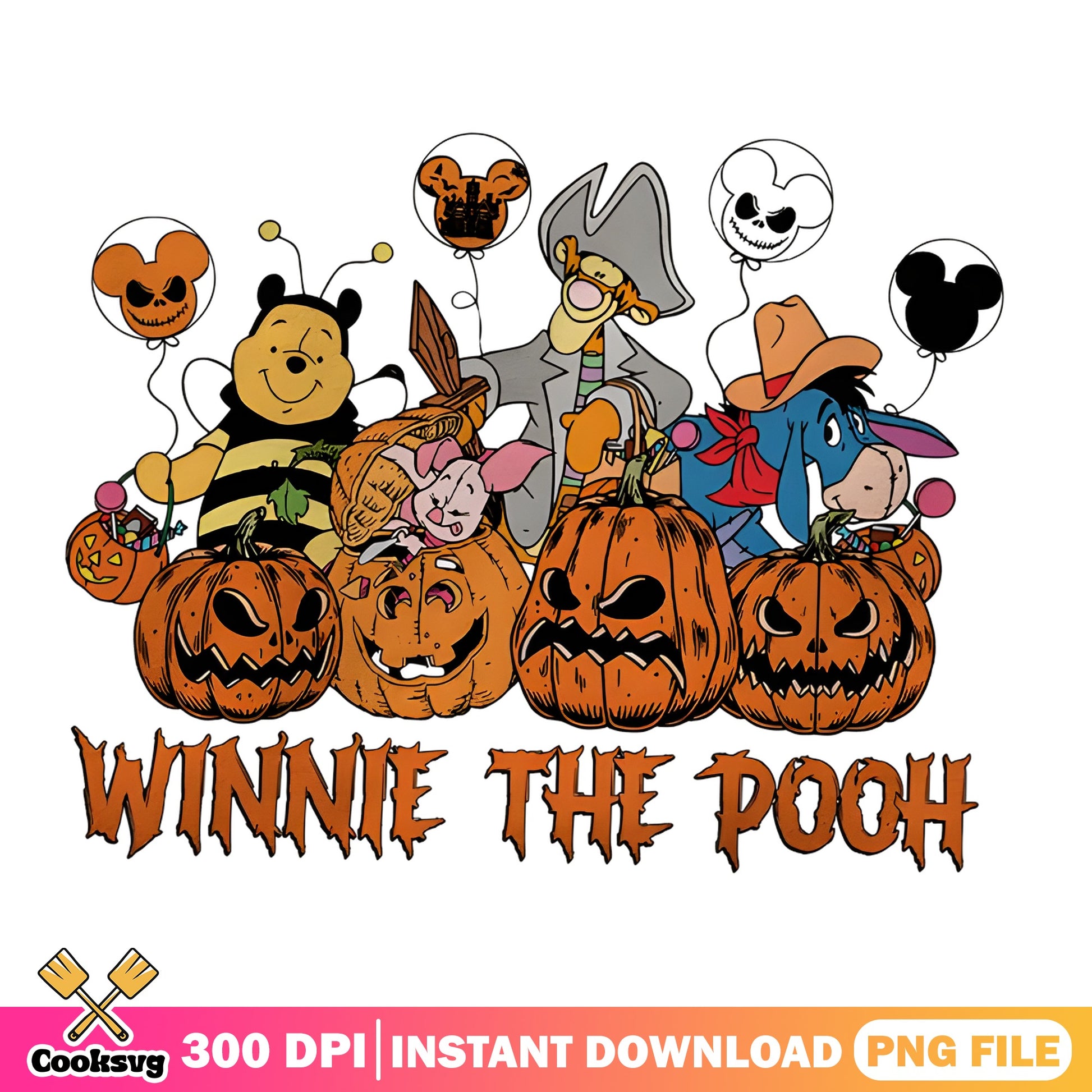 Winnie The Pooh Halloween PNG, Disney Halloween PNG, Pumpkin PNG