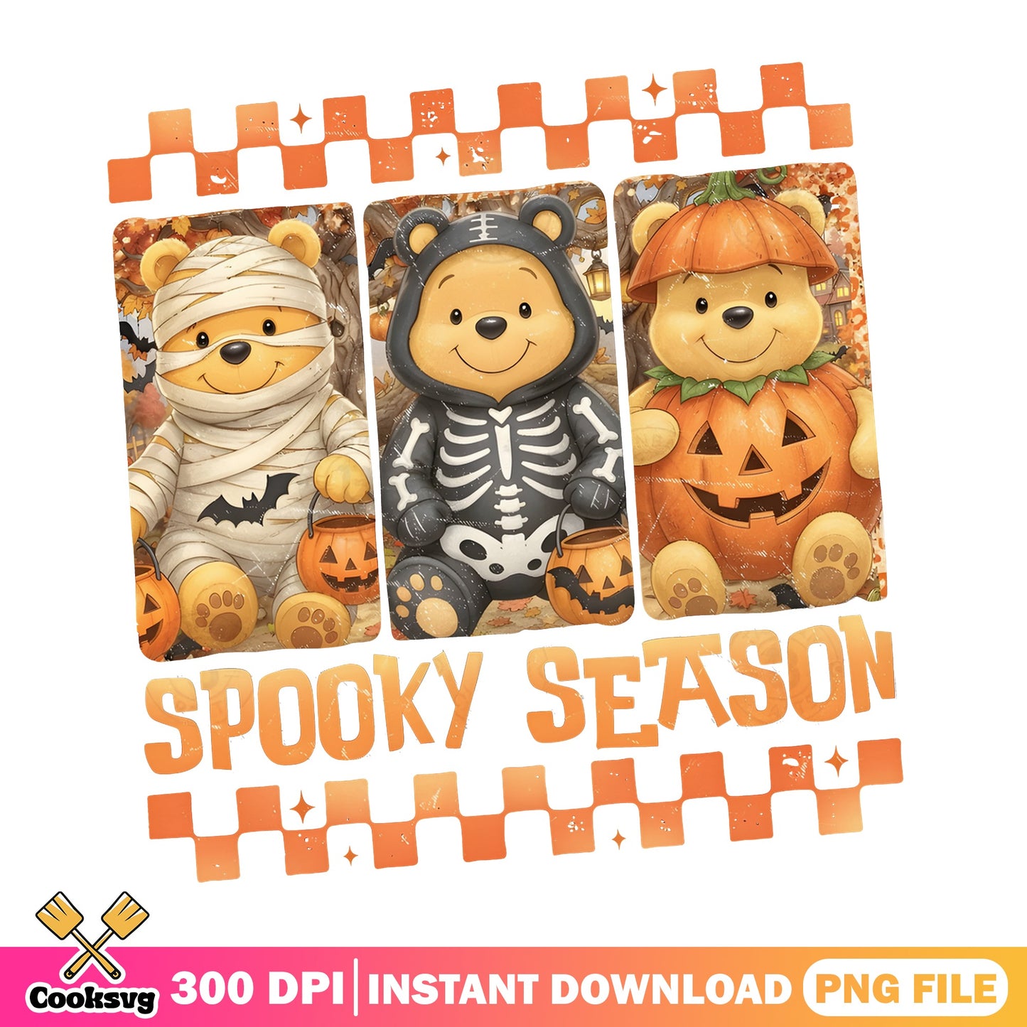 Winnie The Pooh Halloween PNG, Spooky Season PNG, Disney Halloween PNG