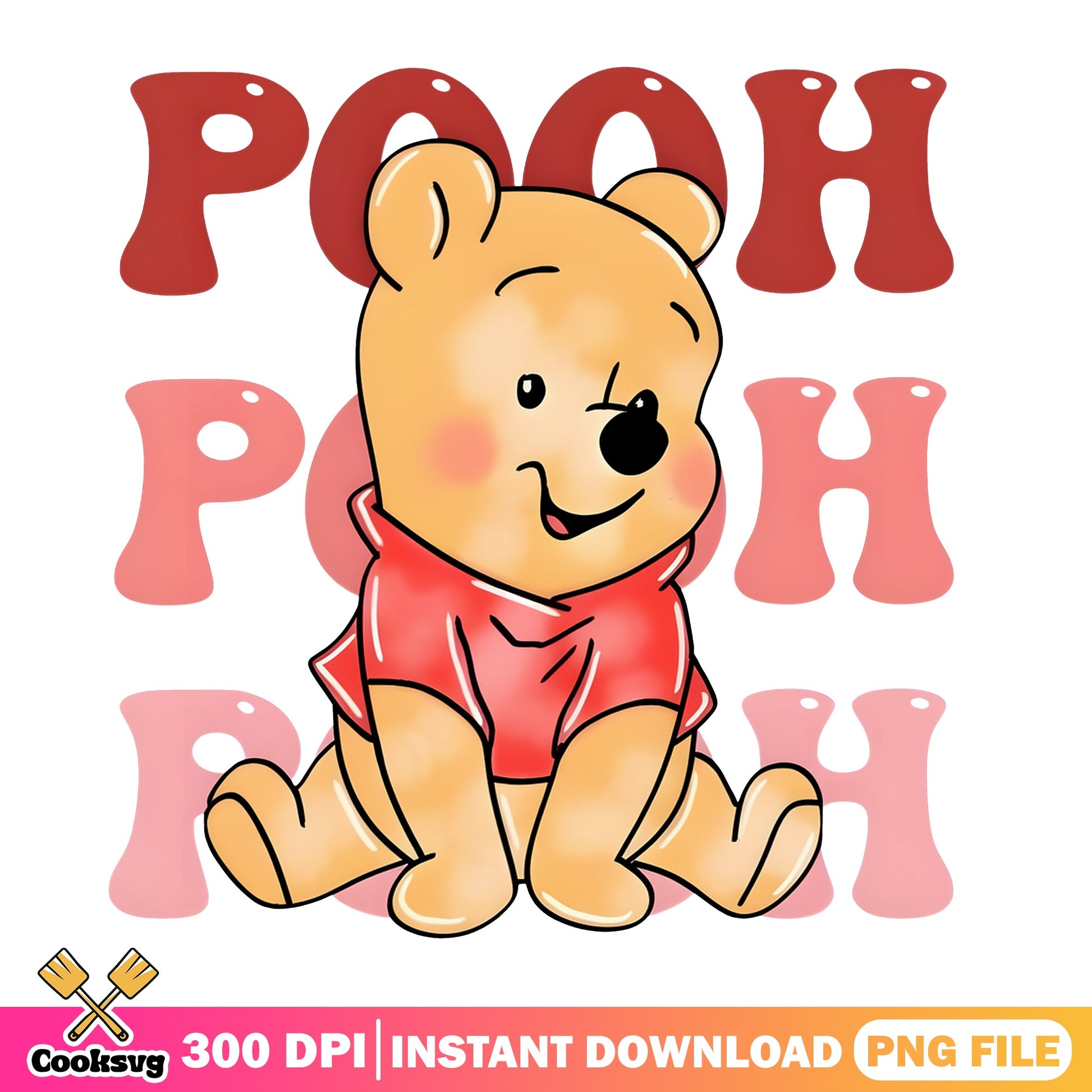 Winnie The Pooh PNG, Disney Bear Retro PNG, Cute Pooh PNG