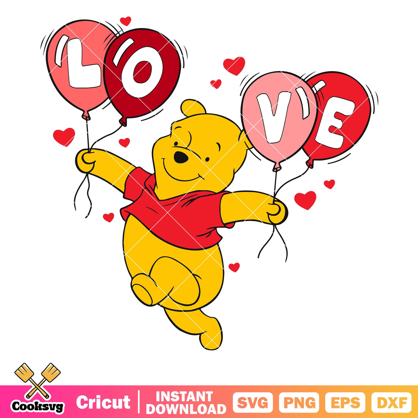 Winnie pooh love valentine svg, winnie the pooh svg, pooh valentine​ svg