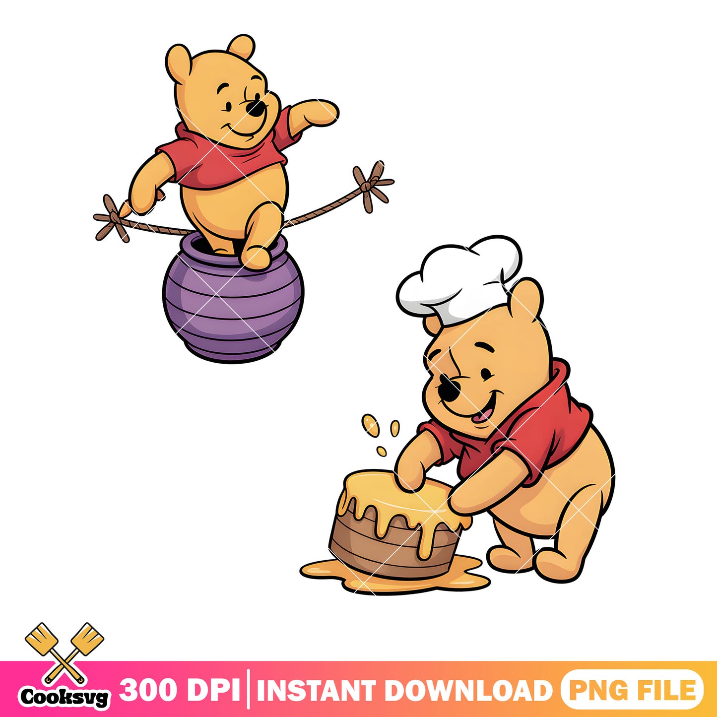 Winnie pooh poster png, honey poster png,​ vintage pooh png